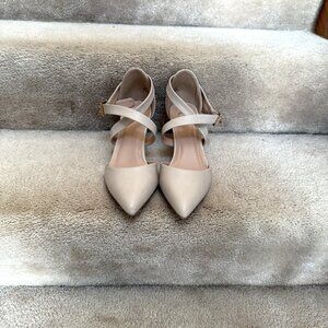 Women's - BORN - Nude Ankle Strap Pointed Toe Pumps